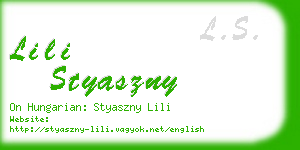 lili styaszny business card